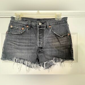 Levi's 501 Shorts - W27 Dark Gray Acid Wash